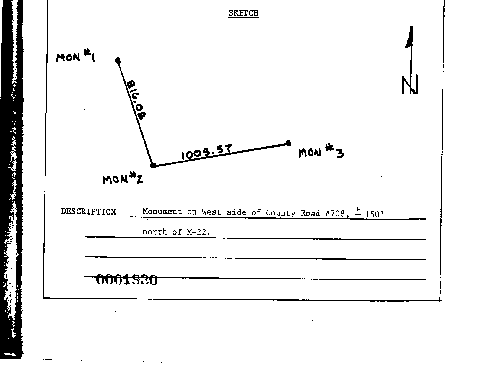 00001930 Survey Monumentation Sketch
