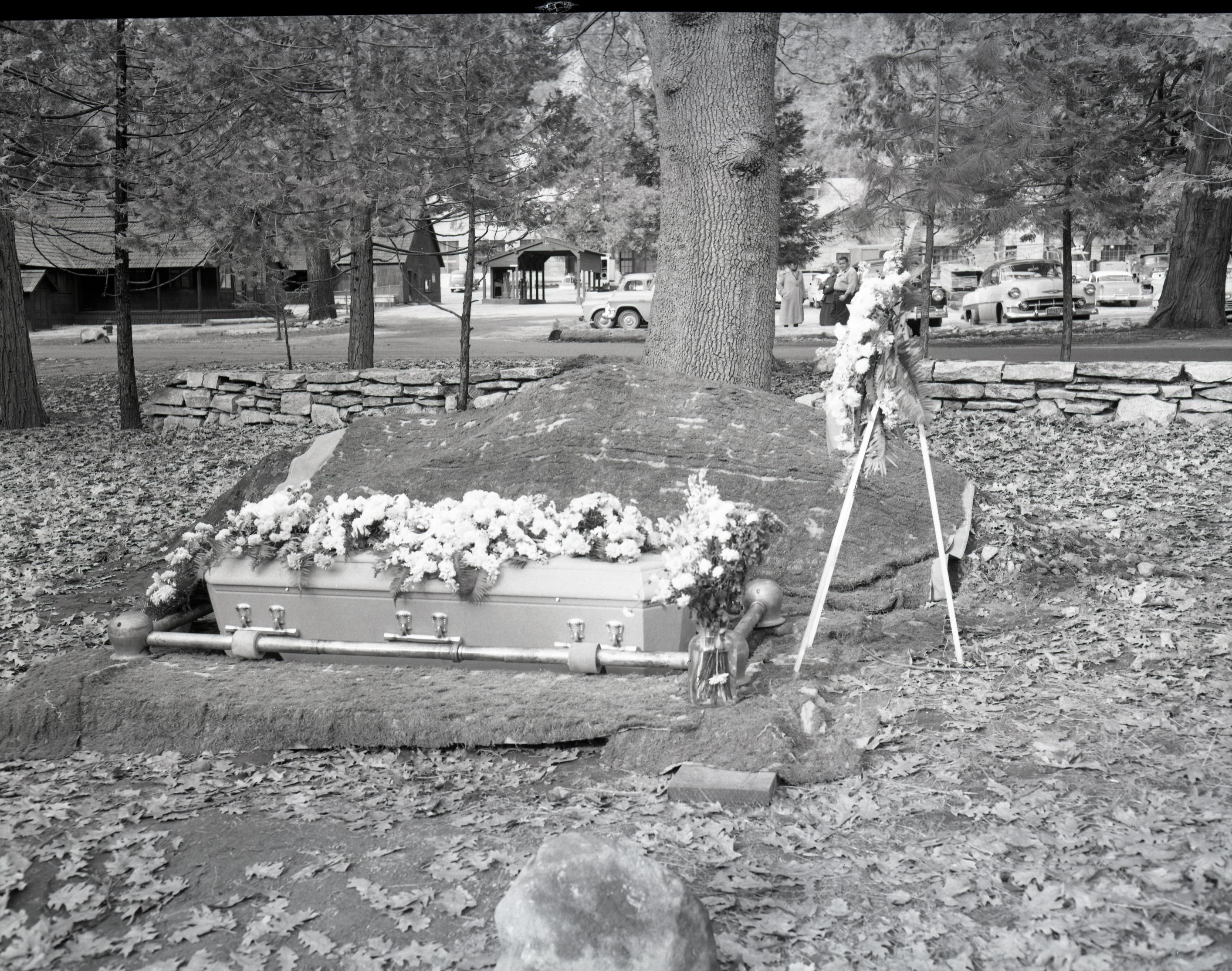 Burial site of Louisa Tom in Yosemite Valley. (one of five photos: #RL-14,250 to 14,253).