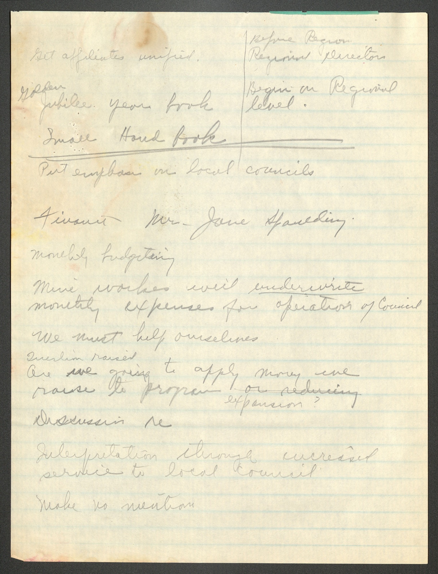 NCNW meeting minutes, 1952