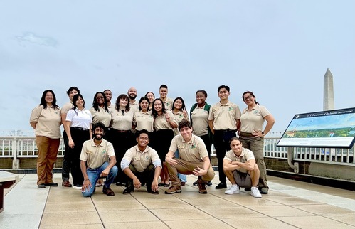 2024 Mosaics cohort posing in front of Washington Monument