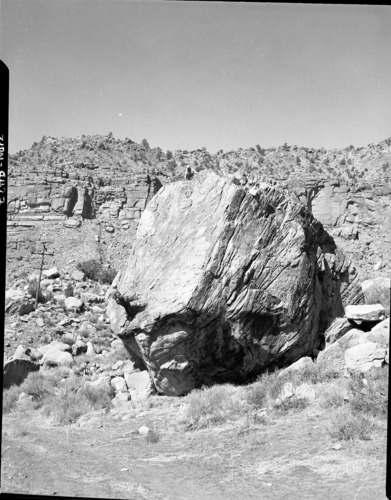 Search and rescue demonstration on big rock at South Entrance for State Peace Officers meeting.