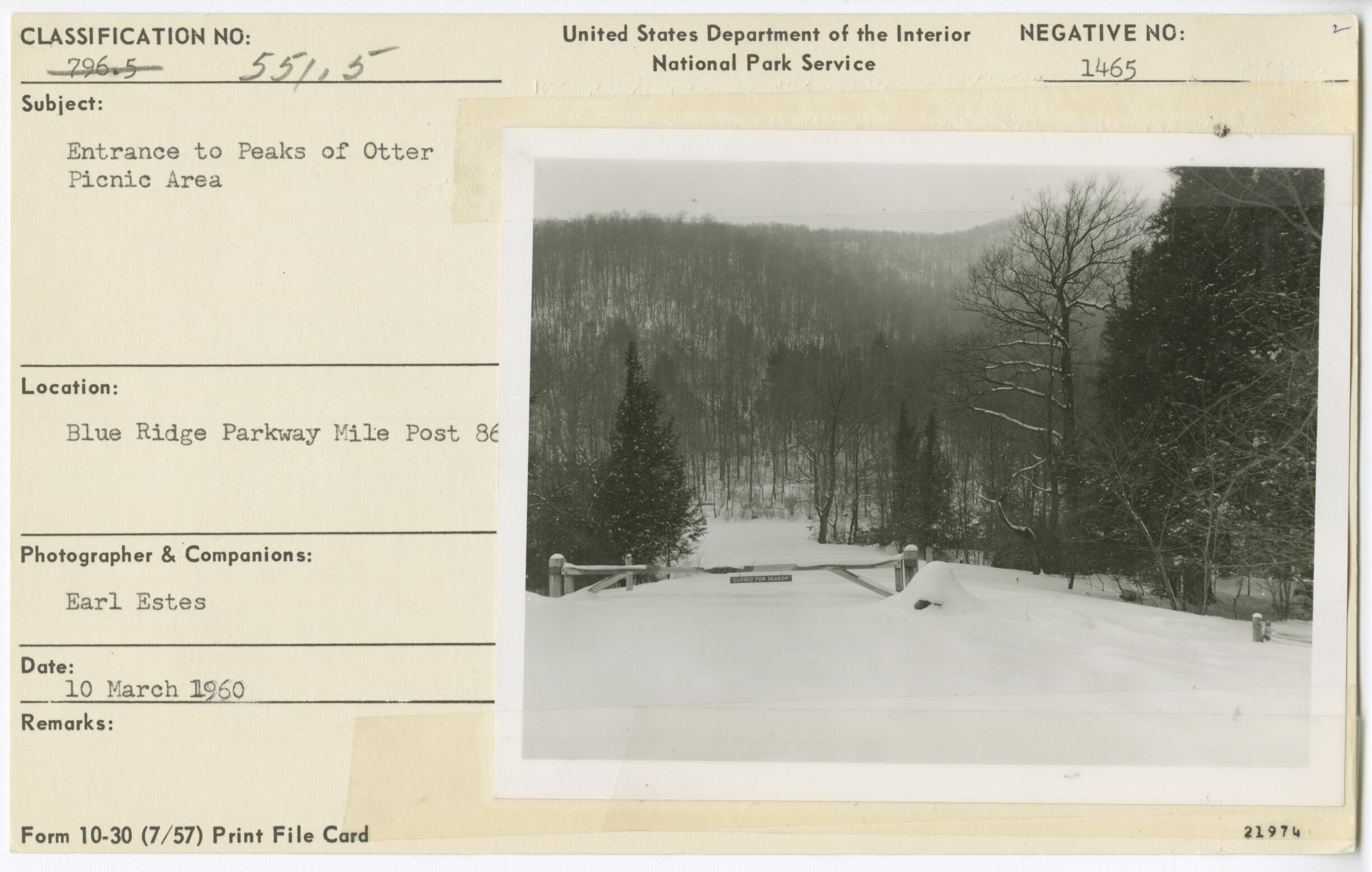 Entrance to Peaks of Otter Camping Area