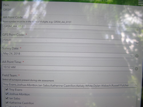 GRSM Accuracy Assessment. Plot Code: GRSM_AA_0531