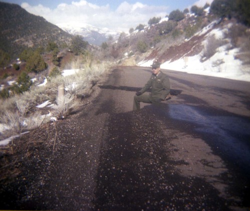 Color Photos of rock slides in Kolob Canyon.