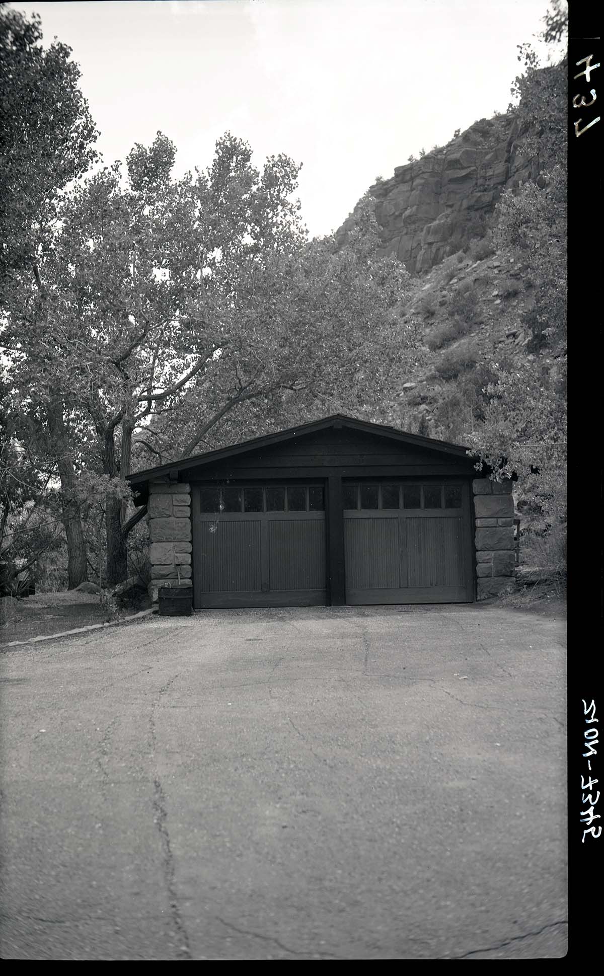 2-car garage, Building 107, headquarters area.