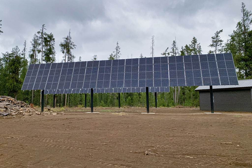 A large solar panel display.