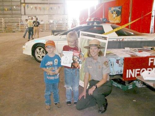 Long Mesa fire information booth at Montezuma County Fair, 2002