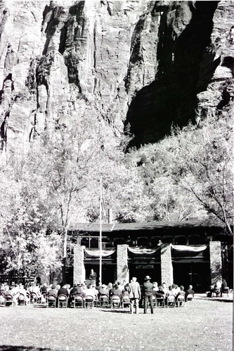 BW Photos of the Zion Lodge Rededication Ceremony.