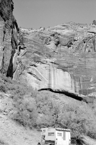 BW Photos of Weeping Rock - 35mm.