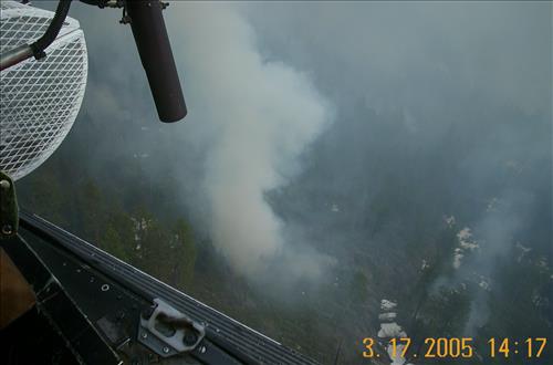 Aerial fusee ignition device used to ignite Lewis Creek prescribed burn, Sequoia and Kings Canyon National Parks, March 2005