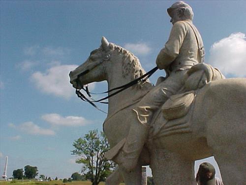 Repair of the 8th Pennsylvania Monument  at Gettysburg National Military Park in June 2007