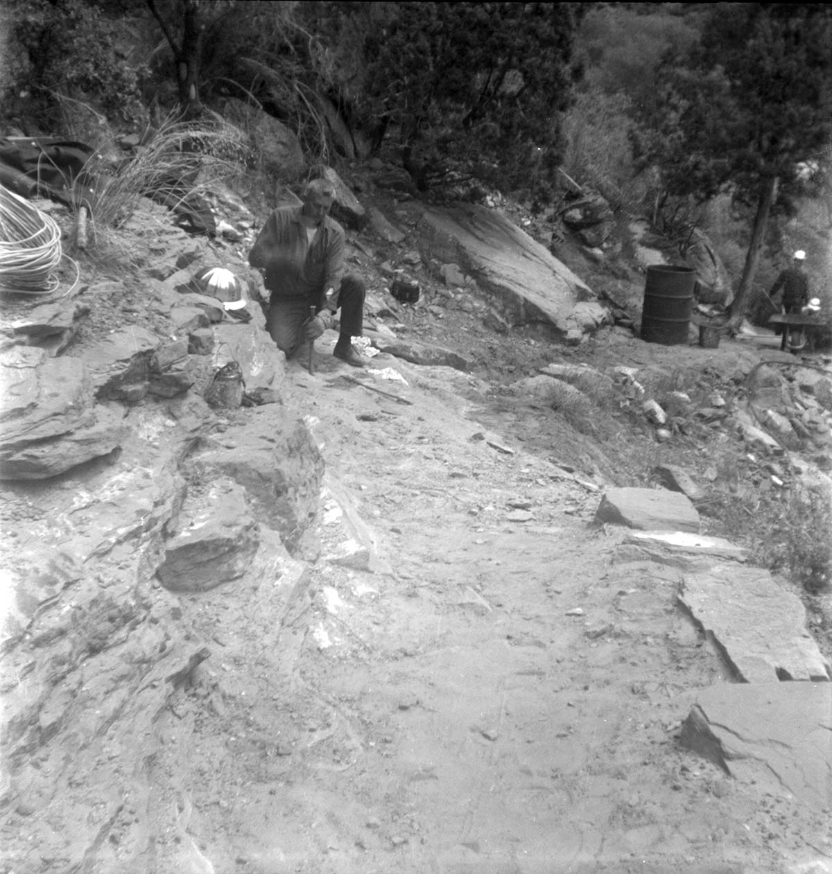 NPS personnel working during the Emerald Pool trail reconstruction.