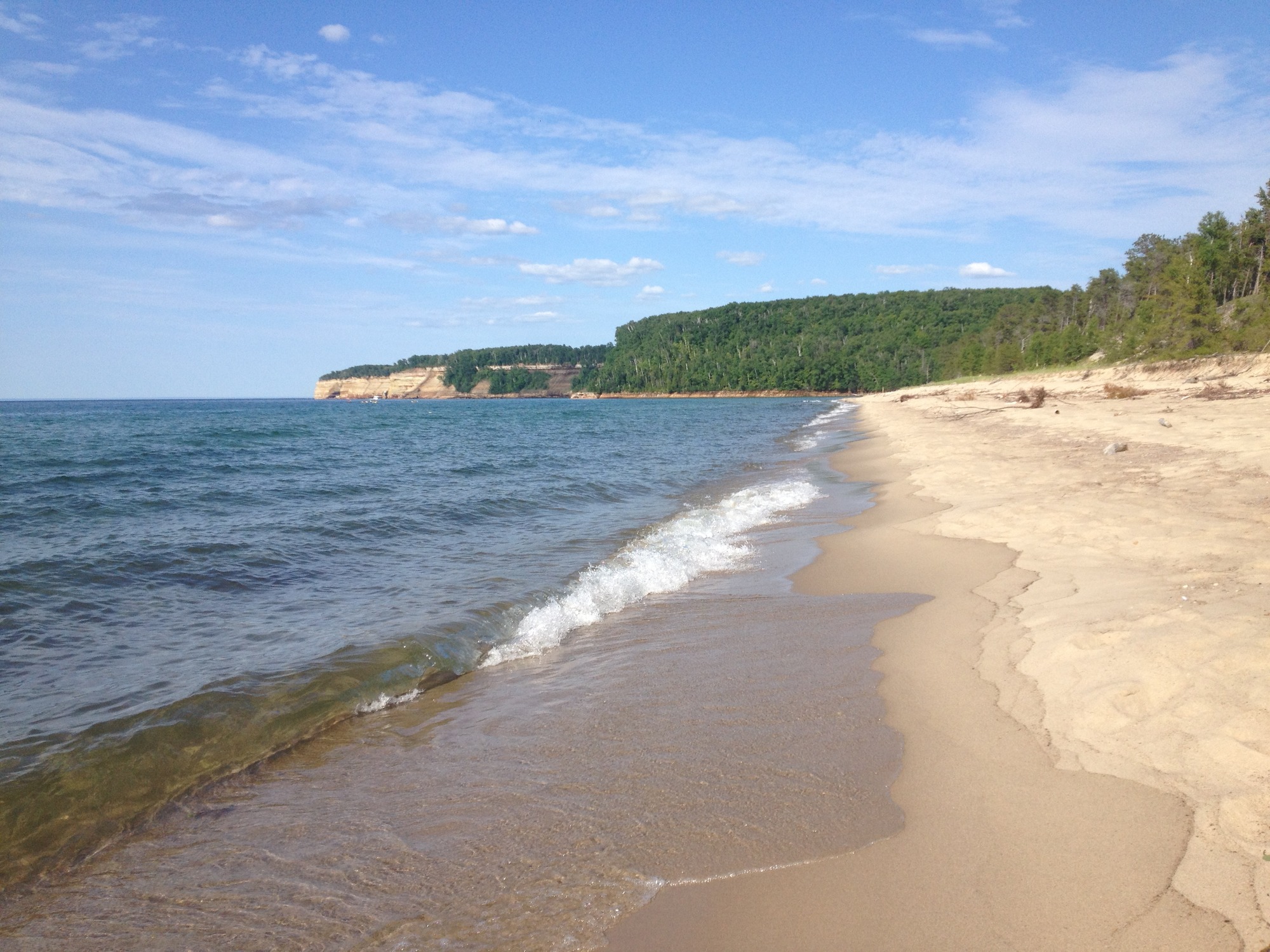Miners Beach with the cliffs in the distance