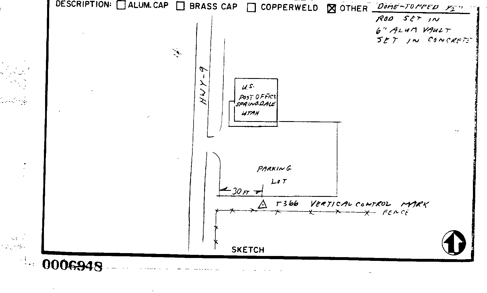 00006948 Survey Monumentation Sketch