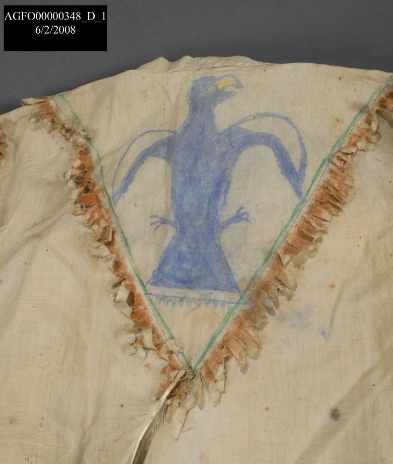 AGFO 348-detail of back of muslin shirt, blue eagle