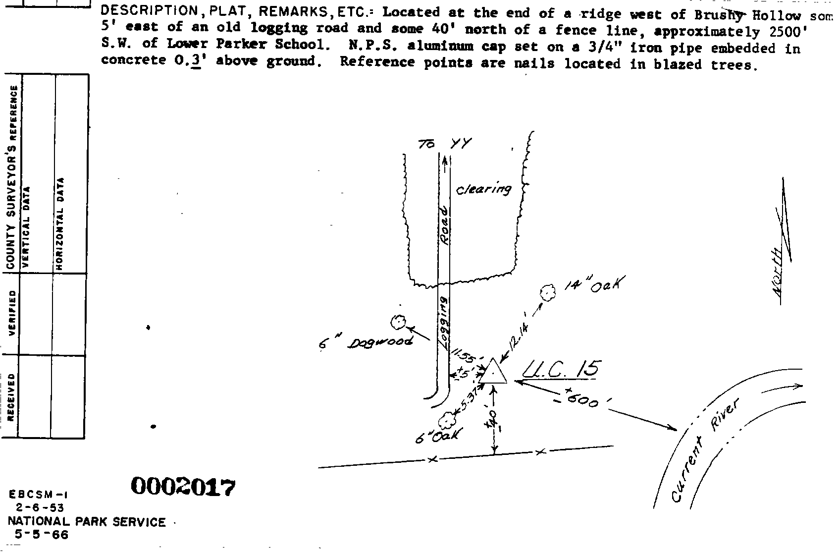 00002017 Survey Monumentation Sketch