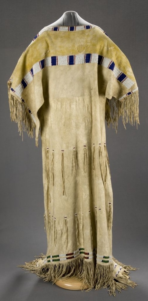 AGFO 443-Good Road's elk hide ceremonial dress, back