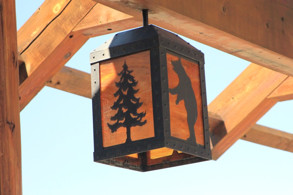Old Faithful Snow Lodge, outdoor light fixture
