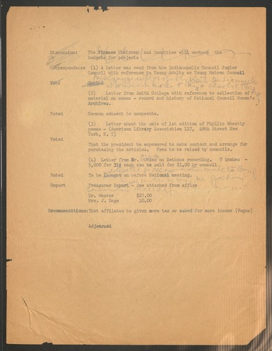 NCNW meeting minutes, 1957