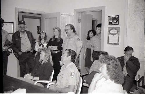 BW Photos of Superintendent Harold Grafe giving out awards to park personnel.