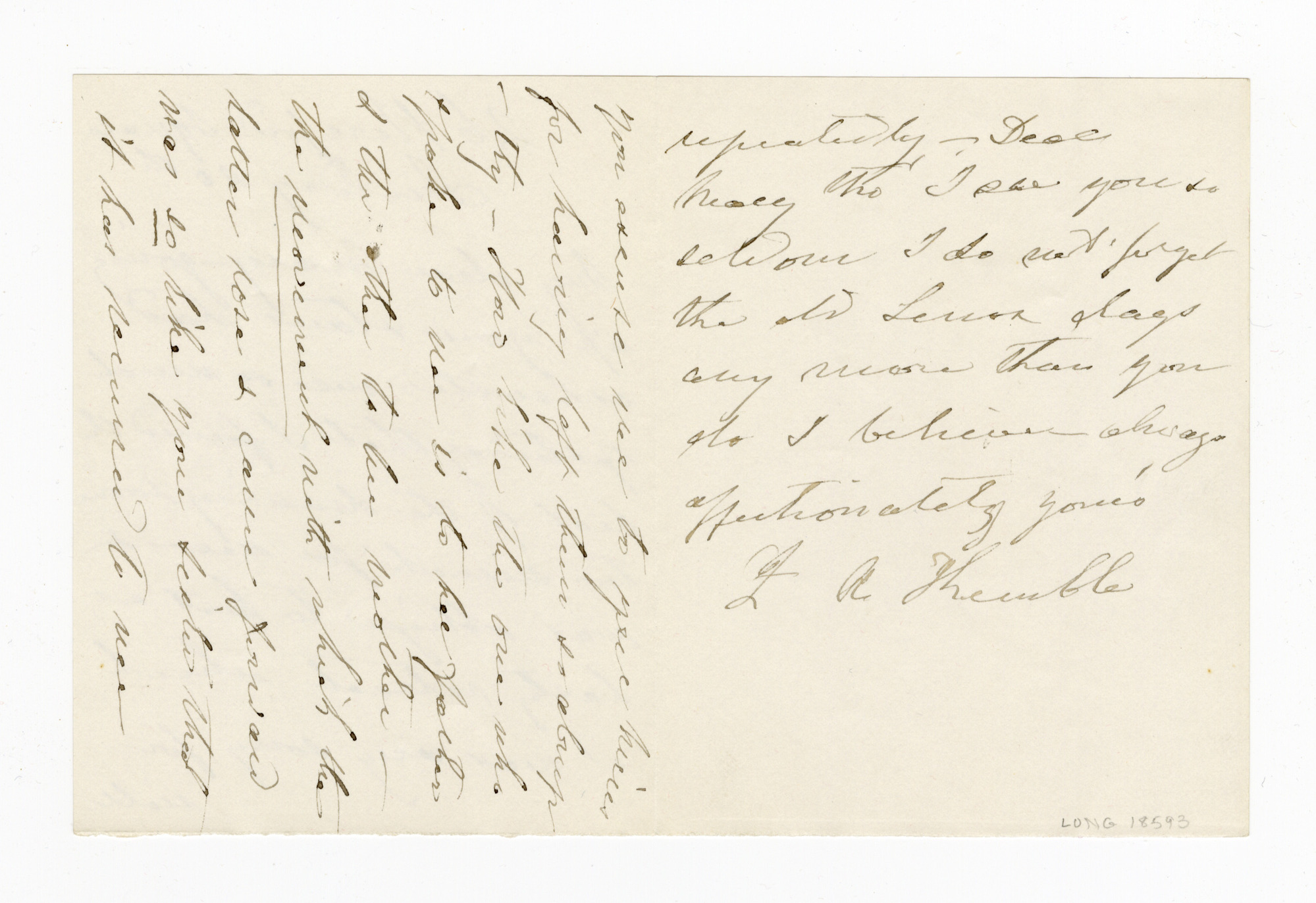 Manuscript letter