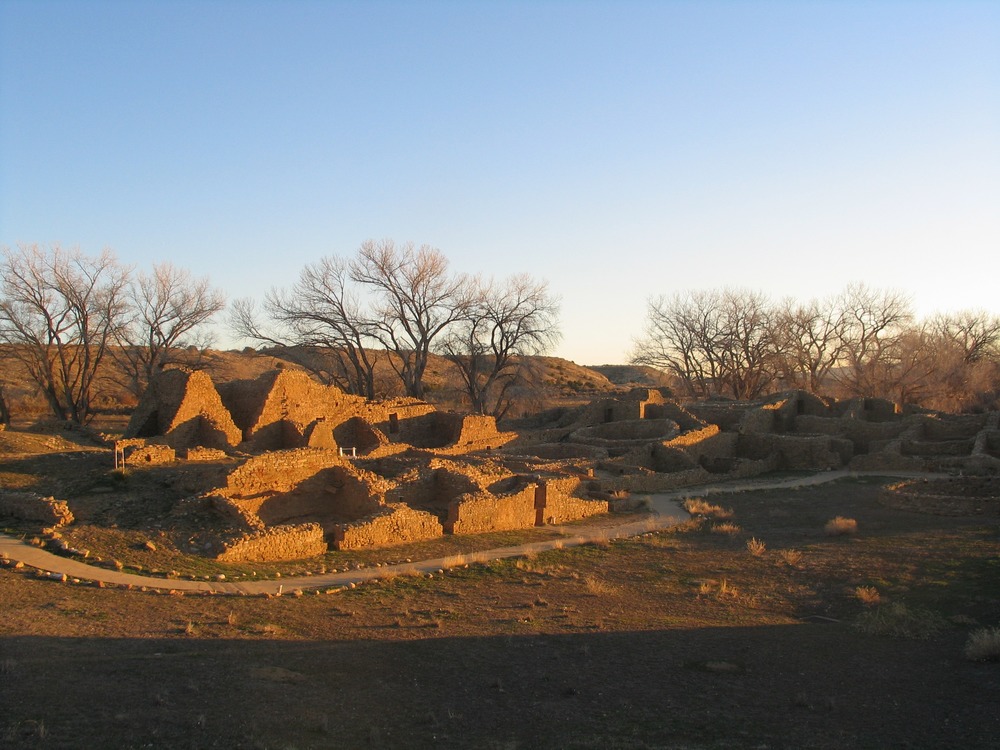 Trail through the site on a winter morning