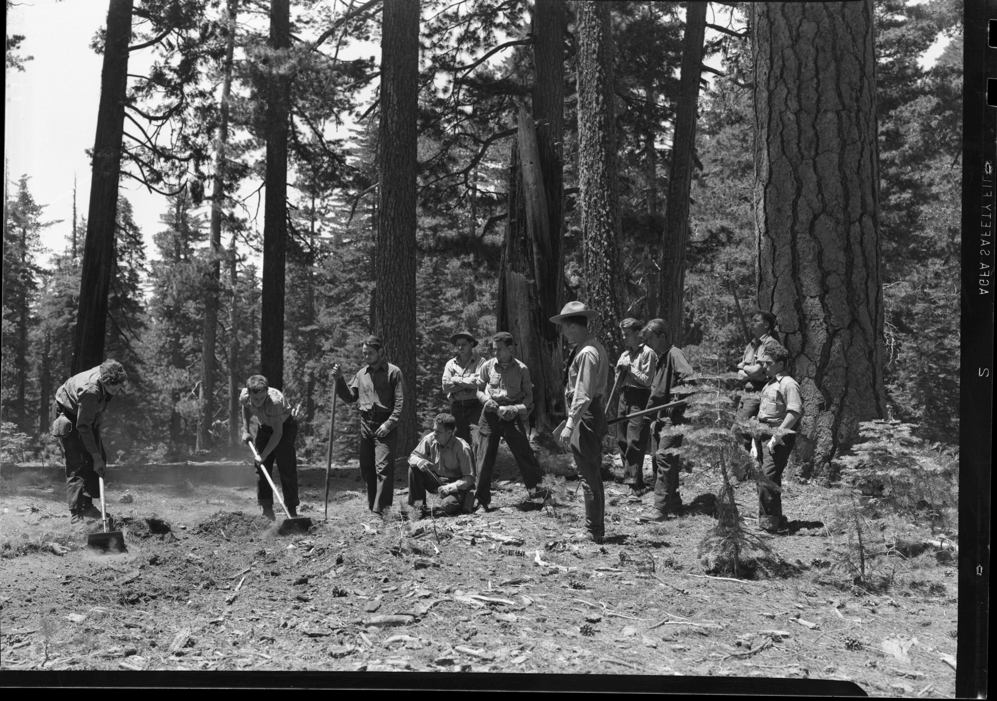 Ranger Harry During instructing in use of fire tools at Henness Ridge