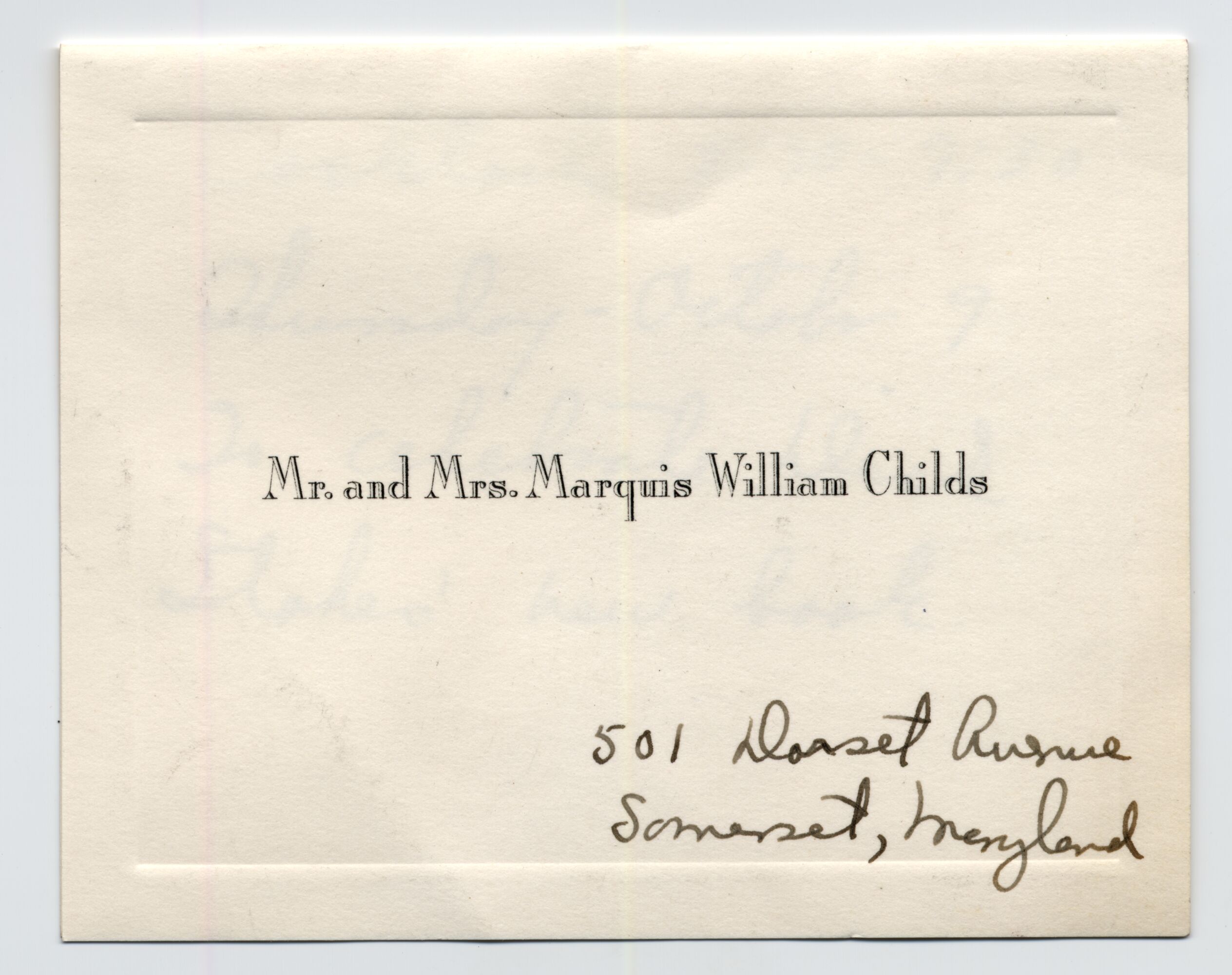 The invitation is written inside a small card with the name of the sender on the outside.