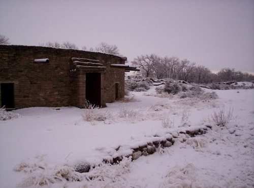 Snow, ruins, winter