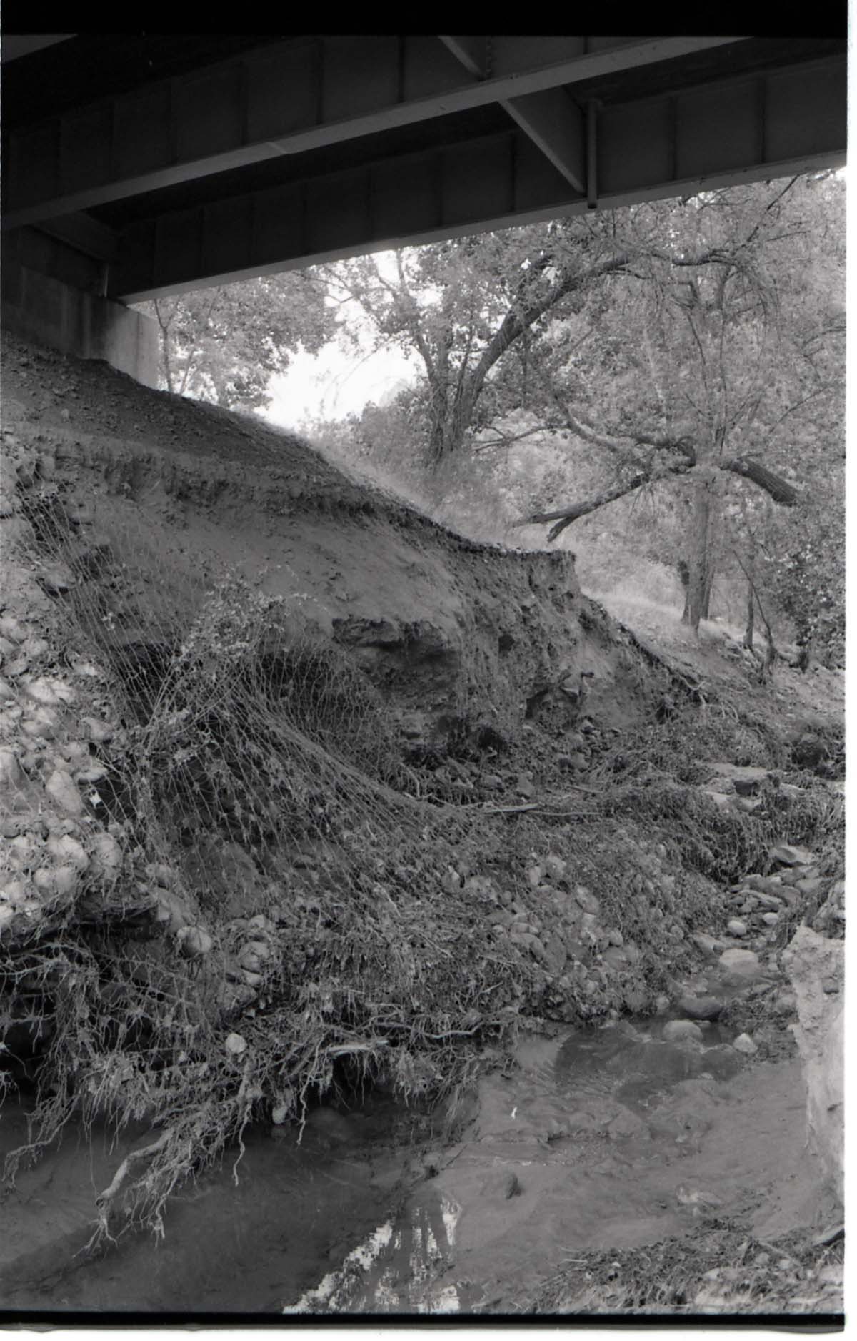 BW Photos of the damage from the Oak Creek flash flood of 1989.