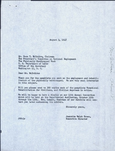 National Council of Negro Women, 1948