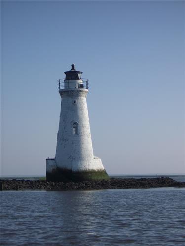 Cockspur Island Lighthouse during low-tide at Fort Pulaski National Monument in June 2007