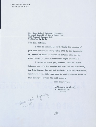 National Council of Negro Women, Correspondence, 1948