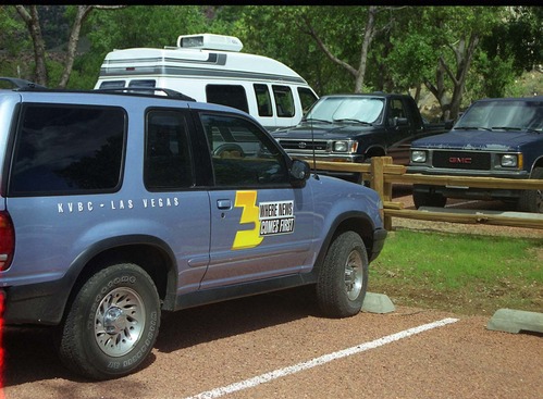 Color Photos of the official launch of the Zion shuttle system- same day as the new visitor center opening.