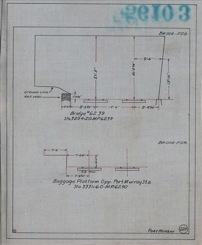 56103.LB--clearance sketches--Structures less than 8 feet from center line of track or less than 22 feet above top of rail [Group 06]