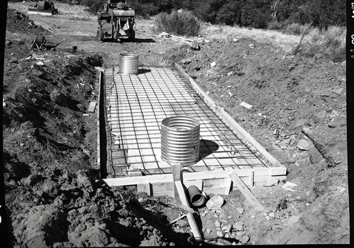 Old headquarters sewage system ready for concrete on septic tank, Superintendent's Residence.