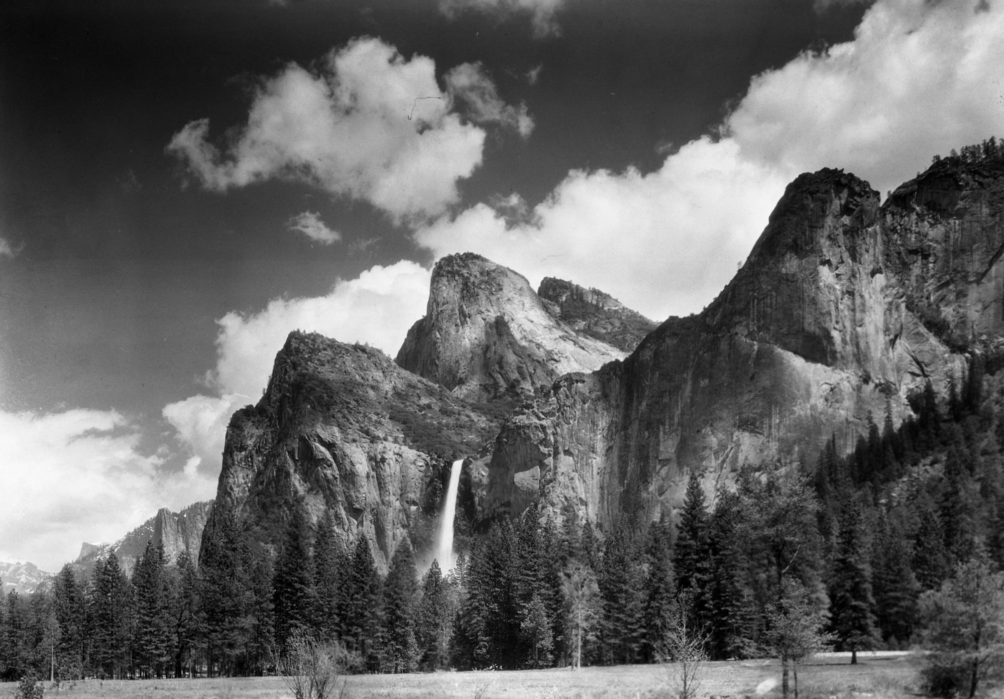 Cathedral Rocks and Bridalveil Falls