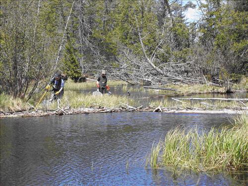 Non-native fish removal in Sevenmile Creek at Pictured Rocks National Lakeshore in 2009