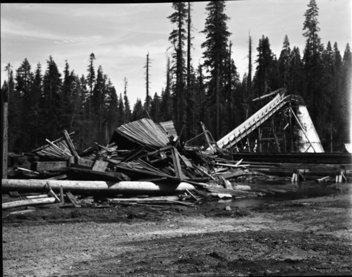 Debris at Aspen Valley Mill Site looking West, Yosemite National Park.
