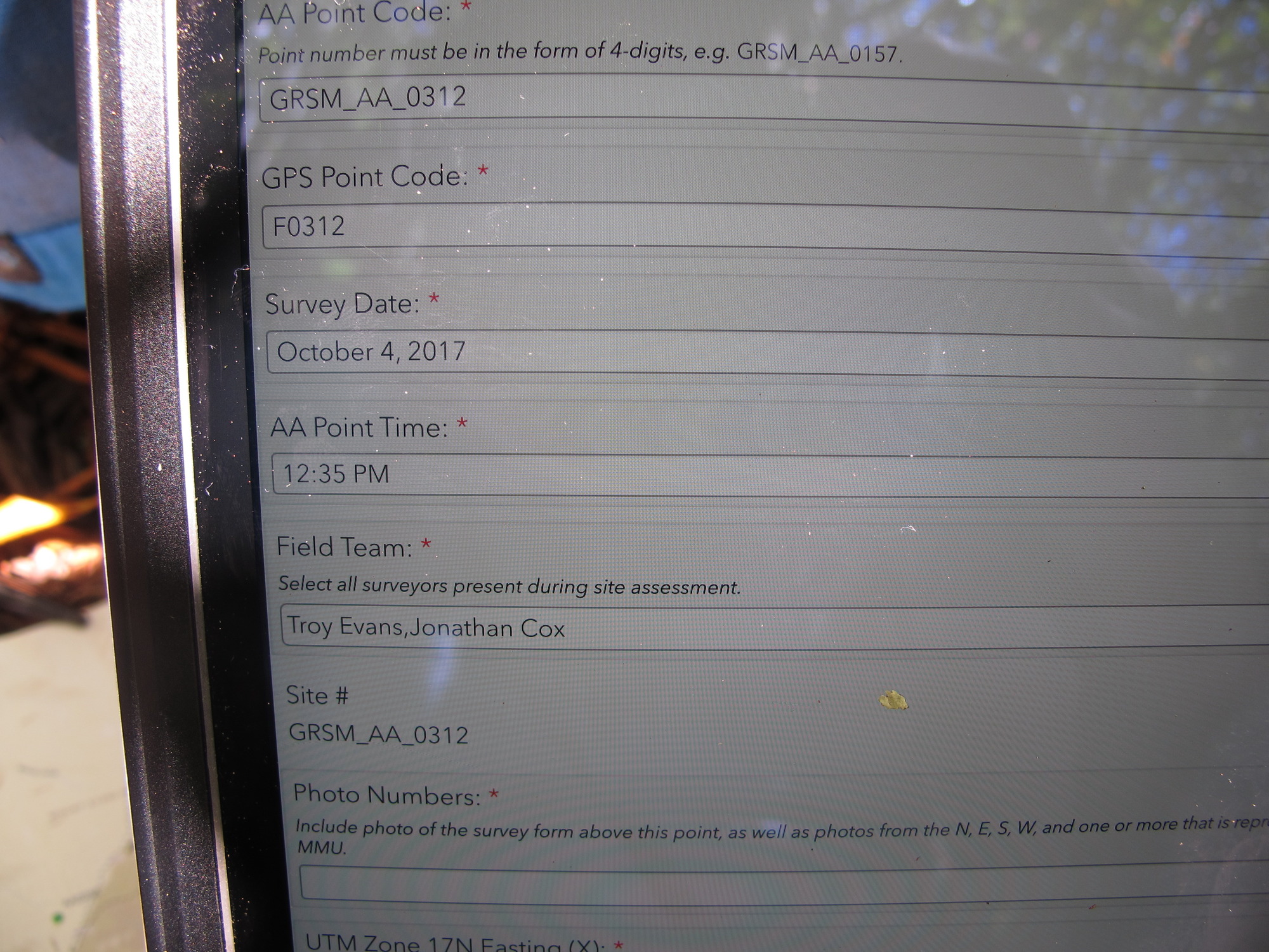 GRSM Accuracy Assessment. Plot Code: GRSM_AA_0312_1