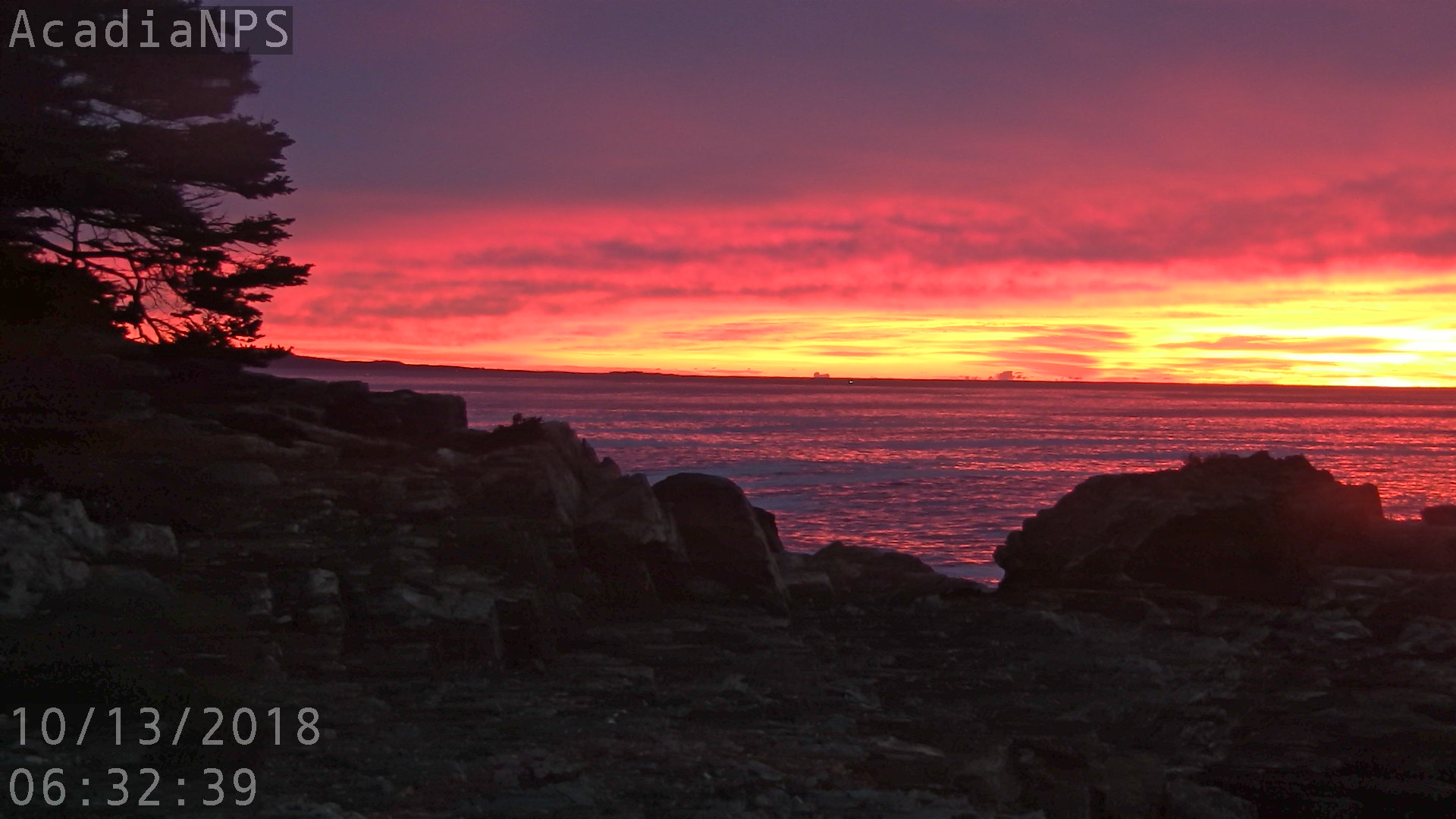 Sunrise along rocky coastline