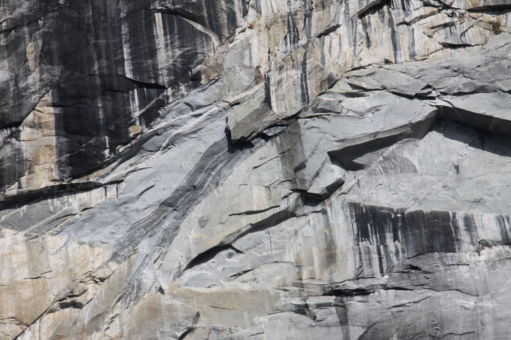 A close perspective of a rock fall source area.