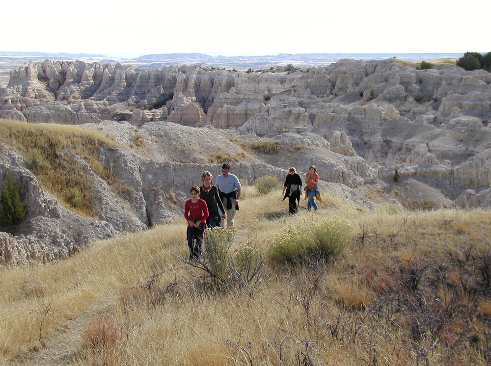 Visitors hike at Cliff Shelf Nature Trail