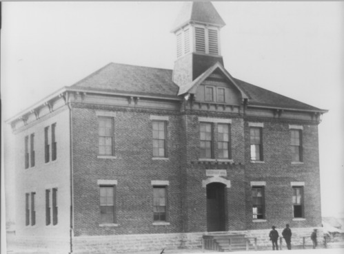 Image of Buchanan School in Topeka, Kansas in 1885.