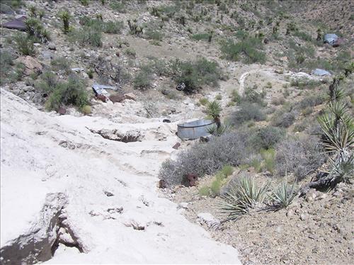 Bonanza King Mine - Cyanide Vat on Tailings Pile, 2007