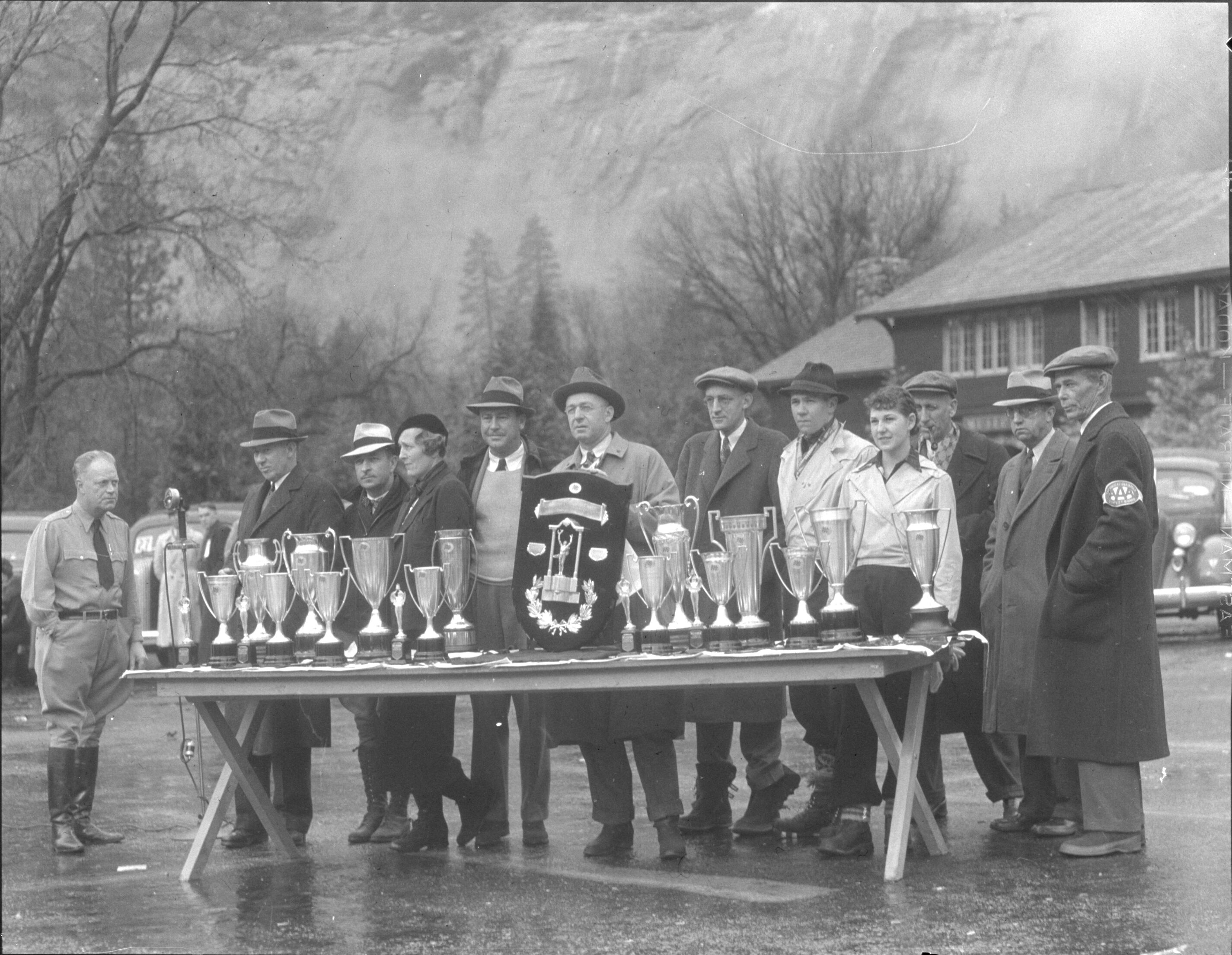 Awarding prizes for Gilmore Economy Run