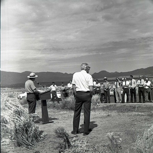 BW Photos of the groundbreaking ceremony for the Kolob Canyons Visitor Center.