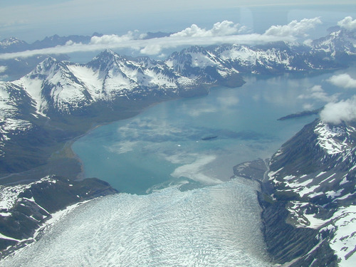 Aerial view of Aialik Glacier