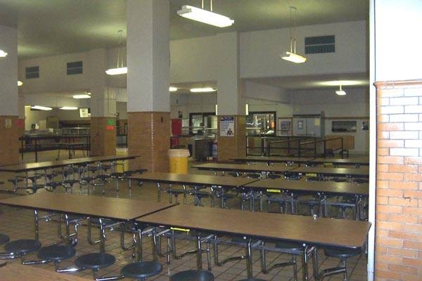 Cafeteria inside Central High School. During the 1957-58 school year, the Little Rock Nine reported several incidents of harassment by fellow students here.