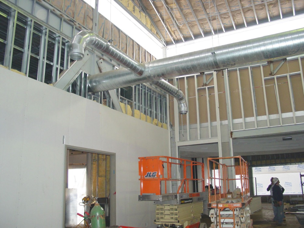 Interior view of lobby space under construction, March 1, 2007.